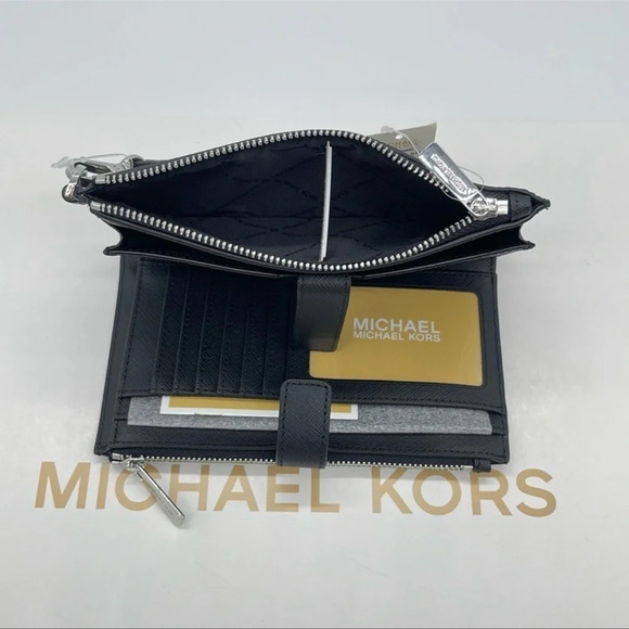 Michael Kors Large Double Zip Wallet Wristlet Black - Picture 10 of 11